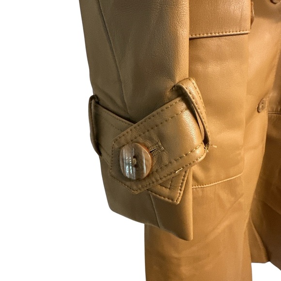 🎄 Elie Tahari Tan Faux Leather Trench Coat ✨
Size L | NWT | Chic Long Belted - Picture 6 of 9